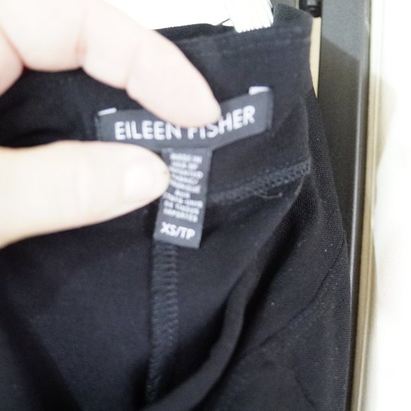 EILEEN FISHER Stretch Slim Black Viscose Crepe - Picture 7 of 8